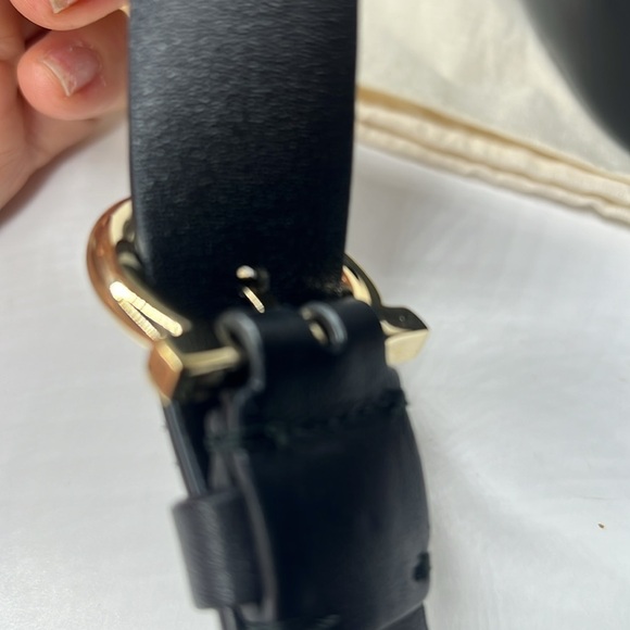 Salvatore Ferragamo Black Leather and Goldtone Logo Belt Bag - Picture 12 of 14